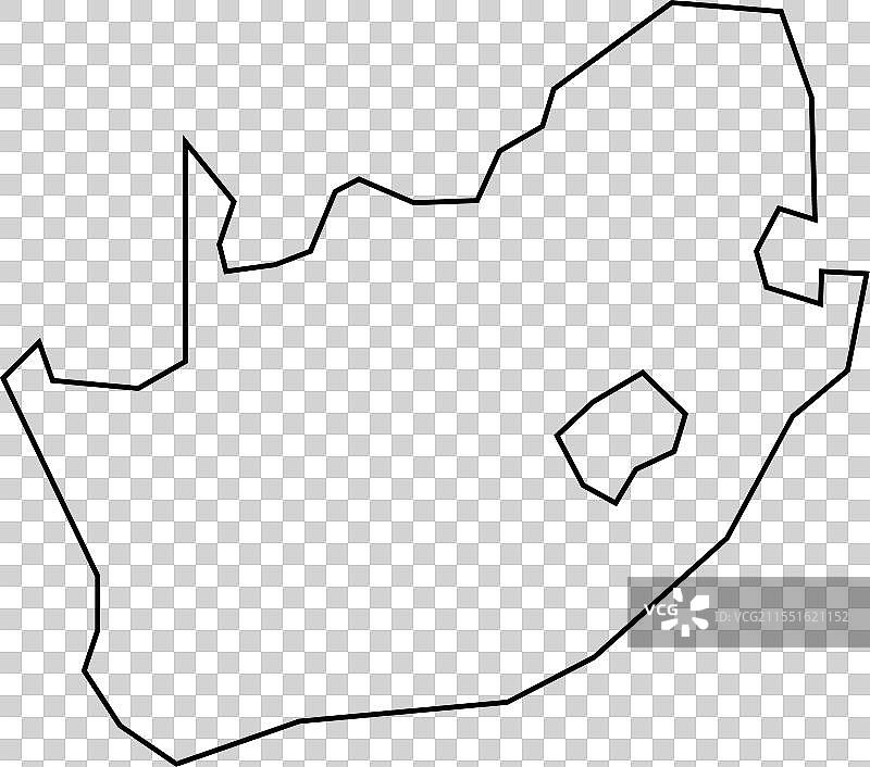 南非国家地图细线轮廓图标图片素材