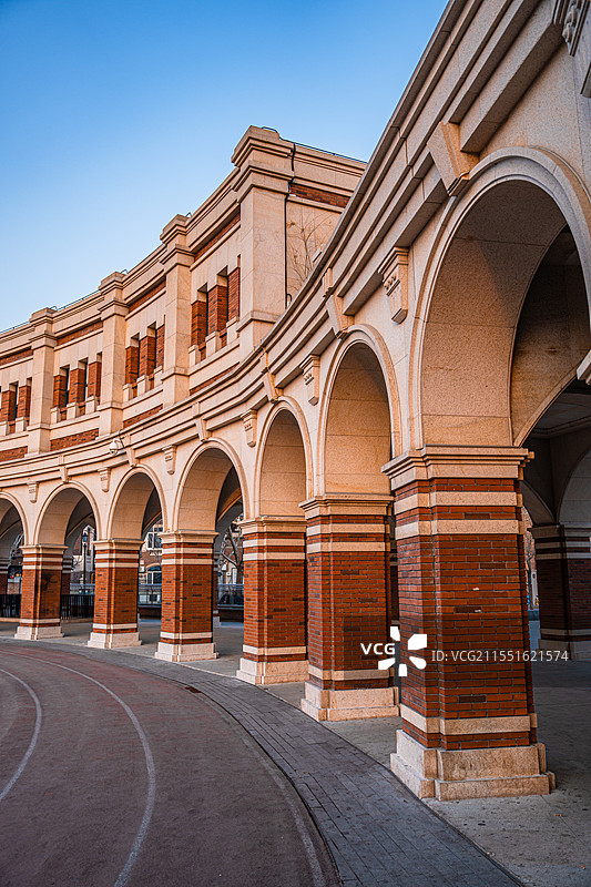 天津 五大道 民园 民园广场 走廊 拱廊 近代优秀历史建筑 欧式建筑图片素材