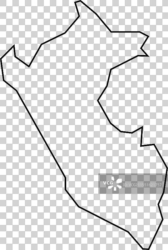 秘鲁国家地图细线轮廓图标图片素材