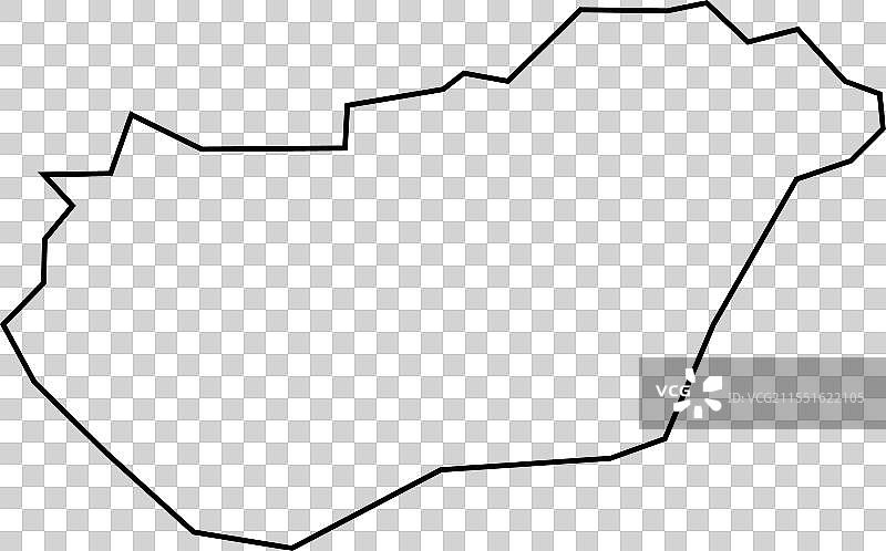 匈牙利国家地图细线轮廓图标图片素材