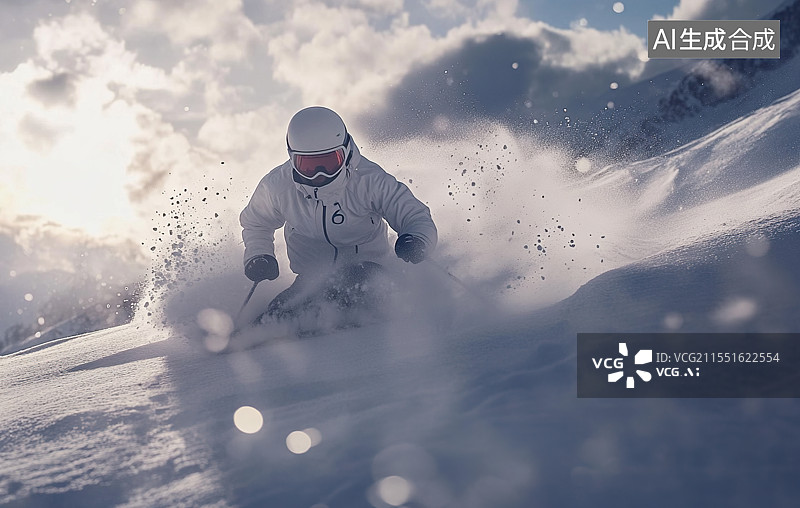 【AI数字艺术】极限滑雪图片素材