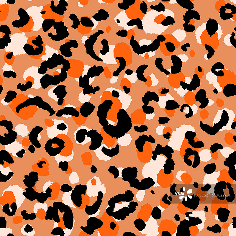抽象现代豹子无缝图案动物图片素材