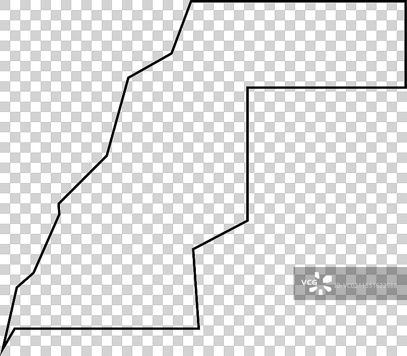 西撒哈拉国家地图细线轮廓图片素材