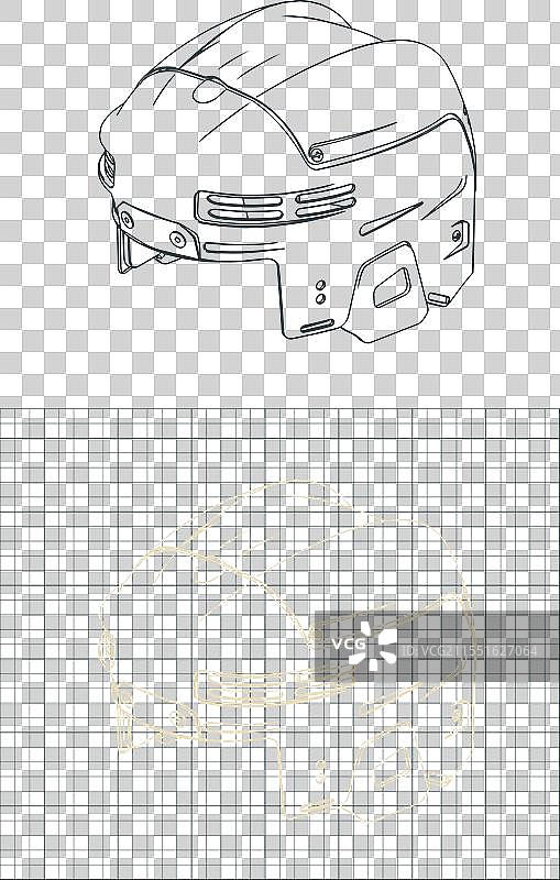 冰球头盔等轴测蓝图图片素材