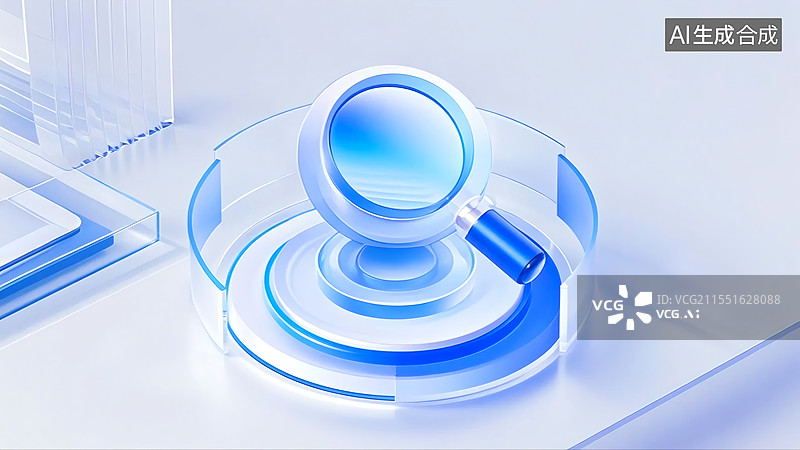【AI数字艺术】蓝色B端系统背景搜索标志图片素材