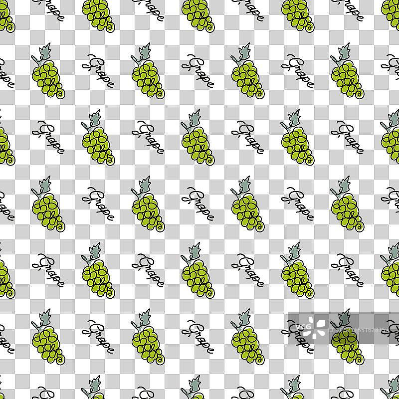 收获绿色葡萄线条涂鸦图案图片素材