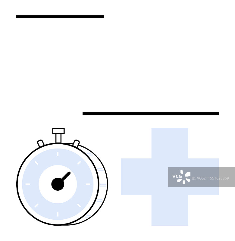 带有医疗十字标志的计时器突出显示时间图片素材
