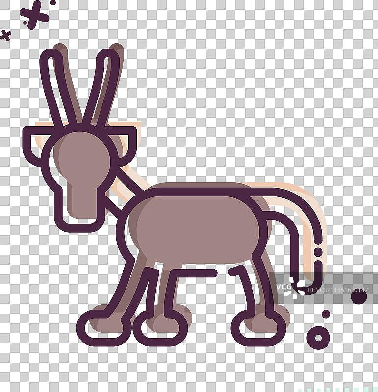 与卡塔尔象征相关的阿拉伯羚羊图标图片素材