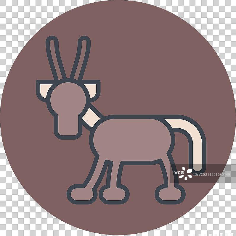 与卡塔尔象征色相关的阿拉伯羚羊图标图片素材