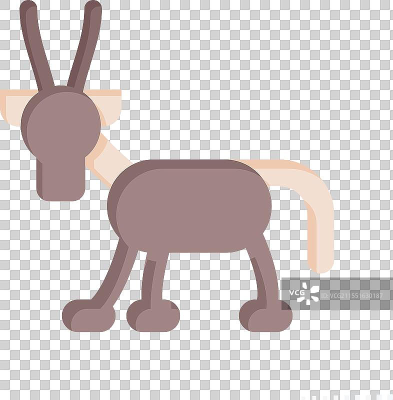 与卡塔尔相关的阿拉伯羚羊图标，扁平设计图片素材