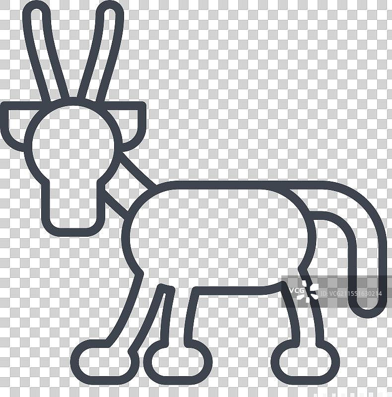 与卡塔尔象征相关的阿拉伯羚羊图标线条图片素材