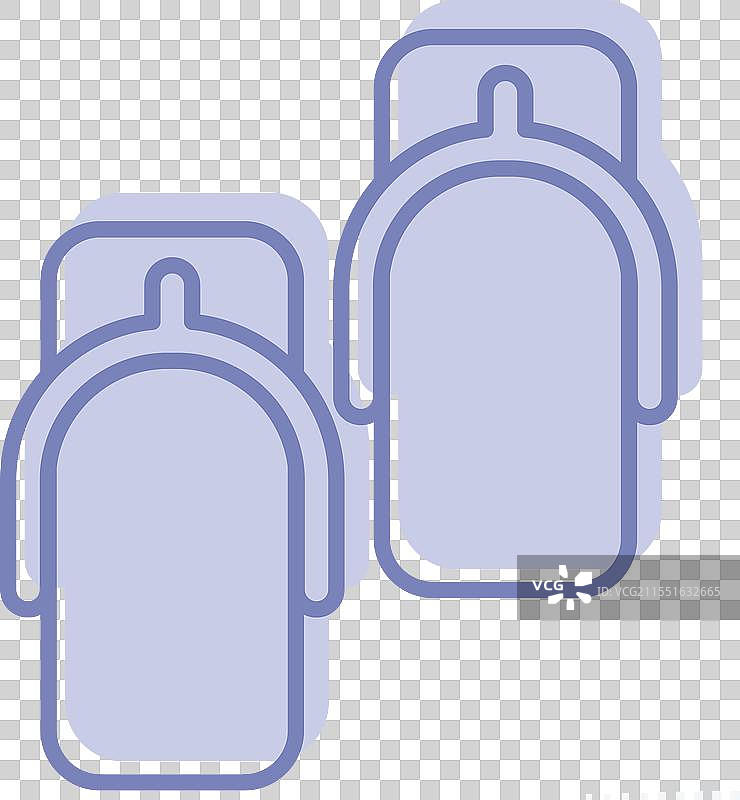 与日本相关的图标，双色风格的木屐图片素材