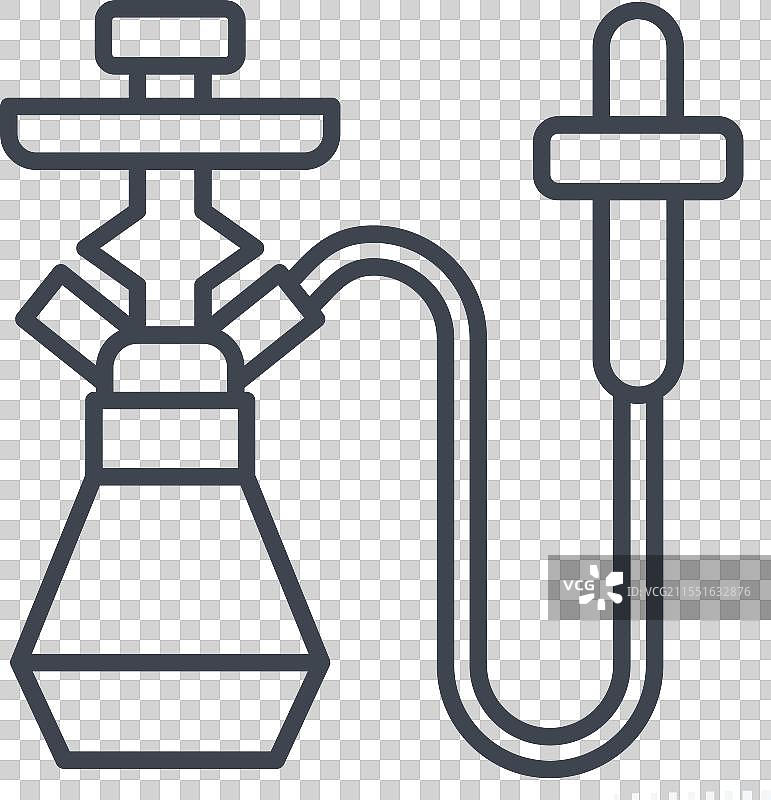 与卡塔尔相关的水烟图标，线条风格图片素材