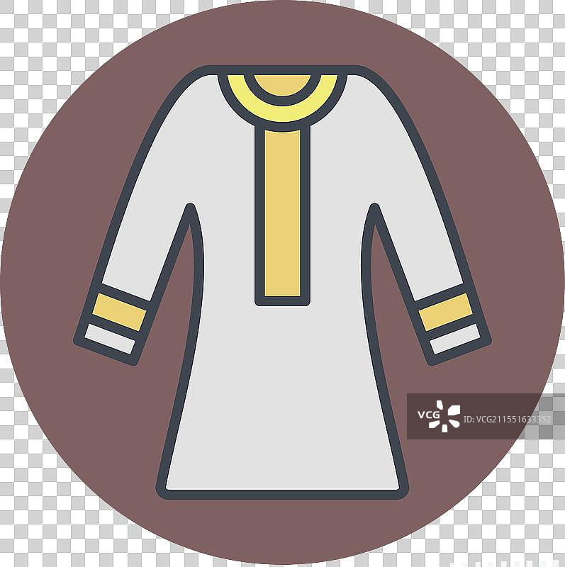 与卡塔尔相关的坎杜拉图标，象征色彩搭配图片素材