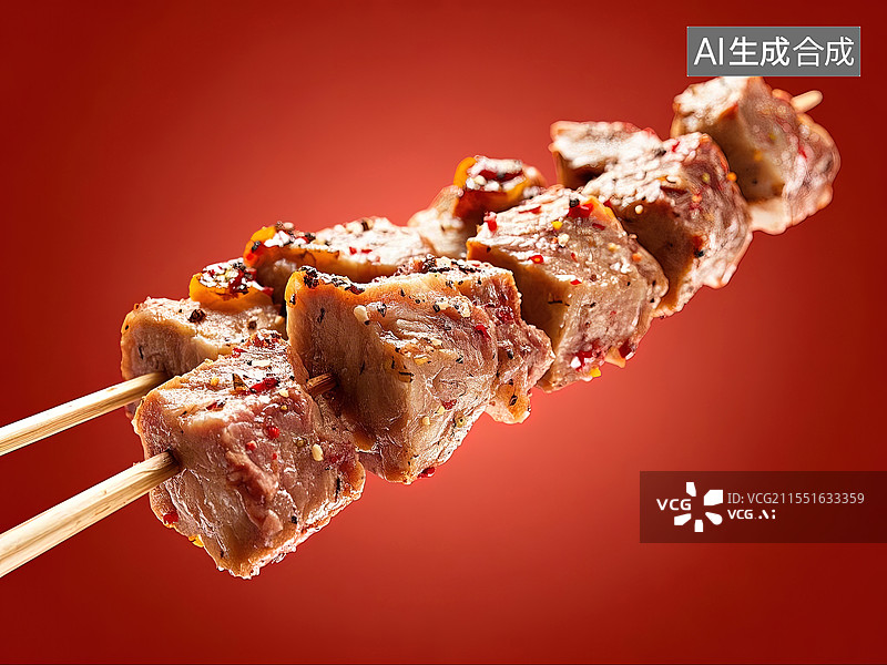【AI数字艺术】羊肉串，烤羊肉串，美食，菜单，食谱，餐饮海报图片素材