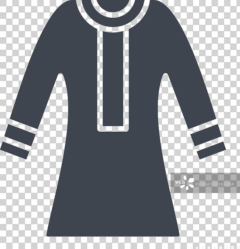 与卡塔尔相关的 kandura 图标符号，图形风格图片素材