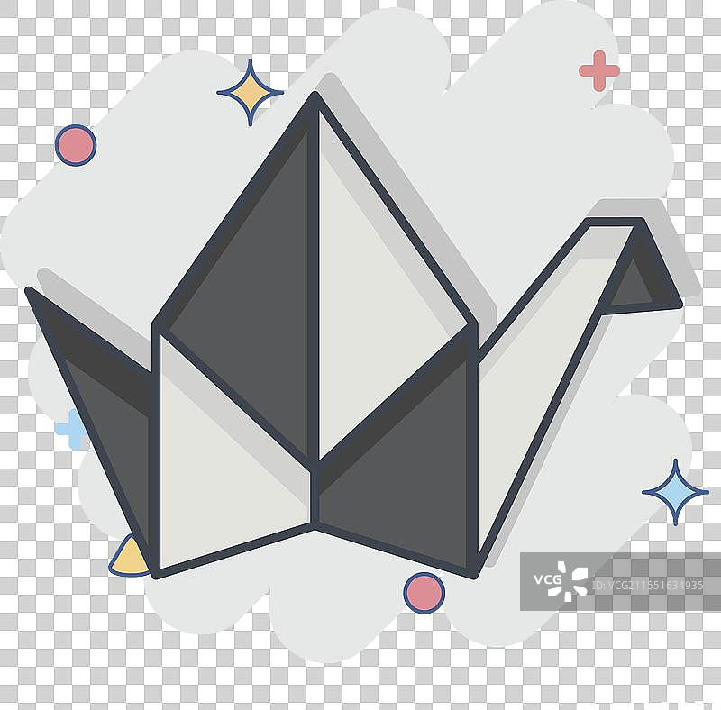 与日本相关的折纸图标，漫画风格图片素材