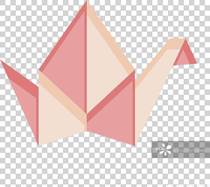 与日本象征相关的折纸图标，扁平风格图片素材