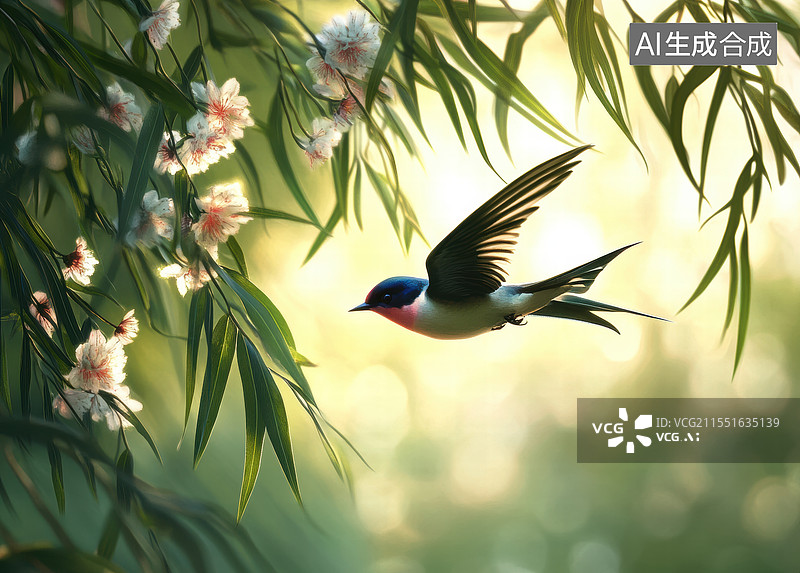 【AI数字艺术】飞翔的燕子图片素材