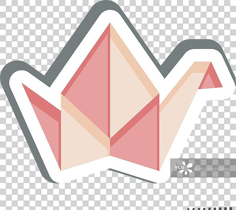 与日本符号相关的简单折纸贴纸图片素材