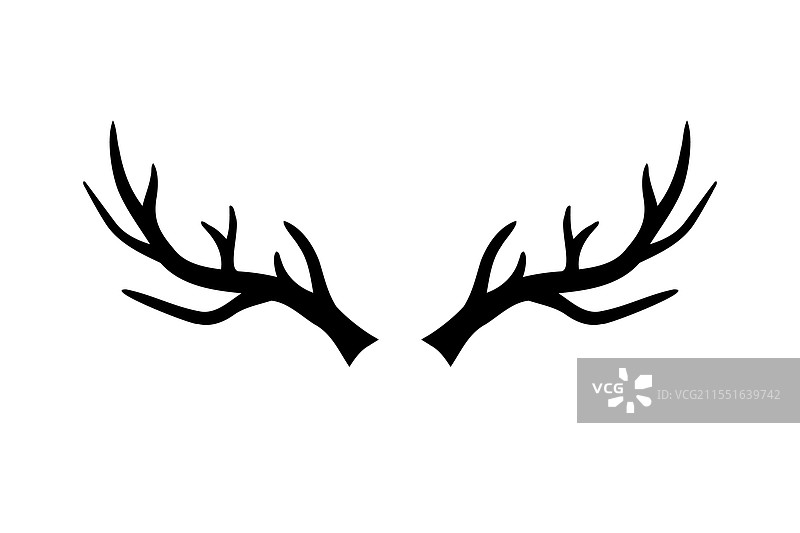 鹿角剪影图标图片素材
