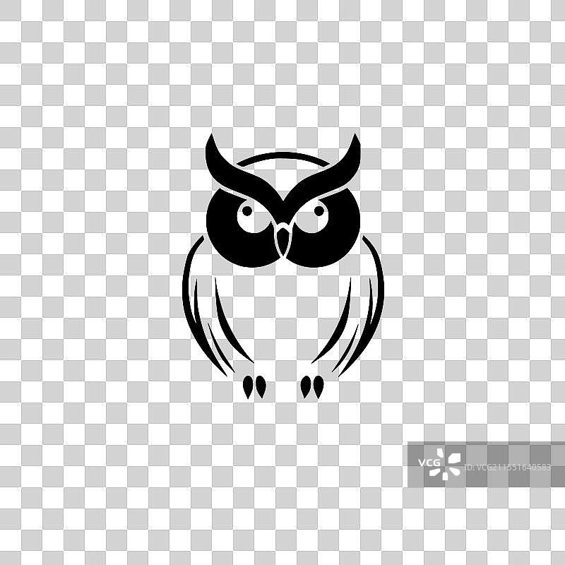 猫头鹰 - 黑白孤立图标图片素材