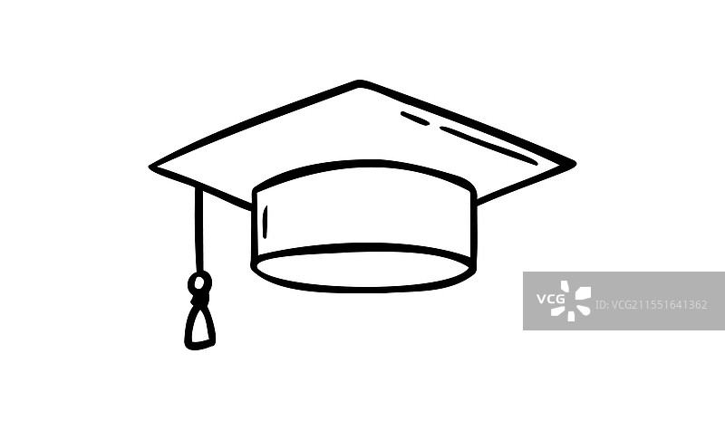 手绘涂鸦毕业帽图标教育图片素材