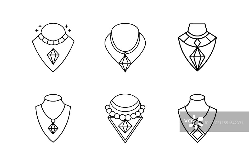 珠宝图标线条艺术图片素材