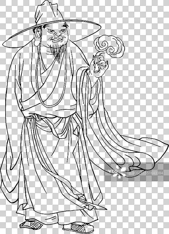 灵芝，中医，中药，封神演义神仙小说人物插画图片素材