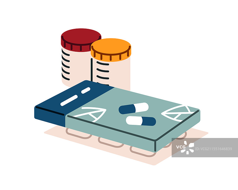 药品的泡罩和塑料容器图片素材