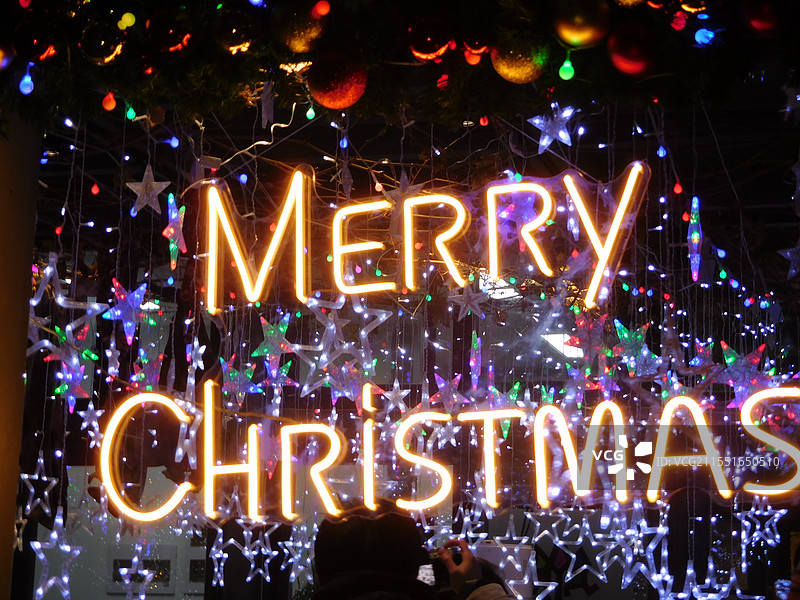圣诞快乐灯牌Merry Christmas图片素材