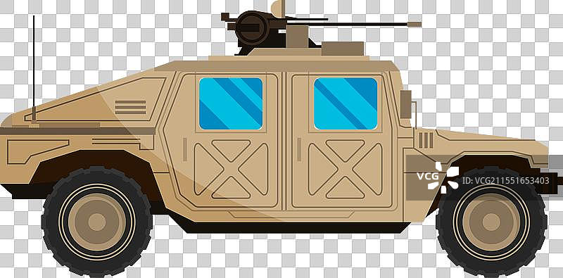 装甲车卡通图标军事运输侧面图图片素材
