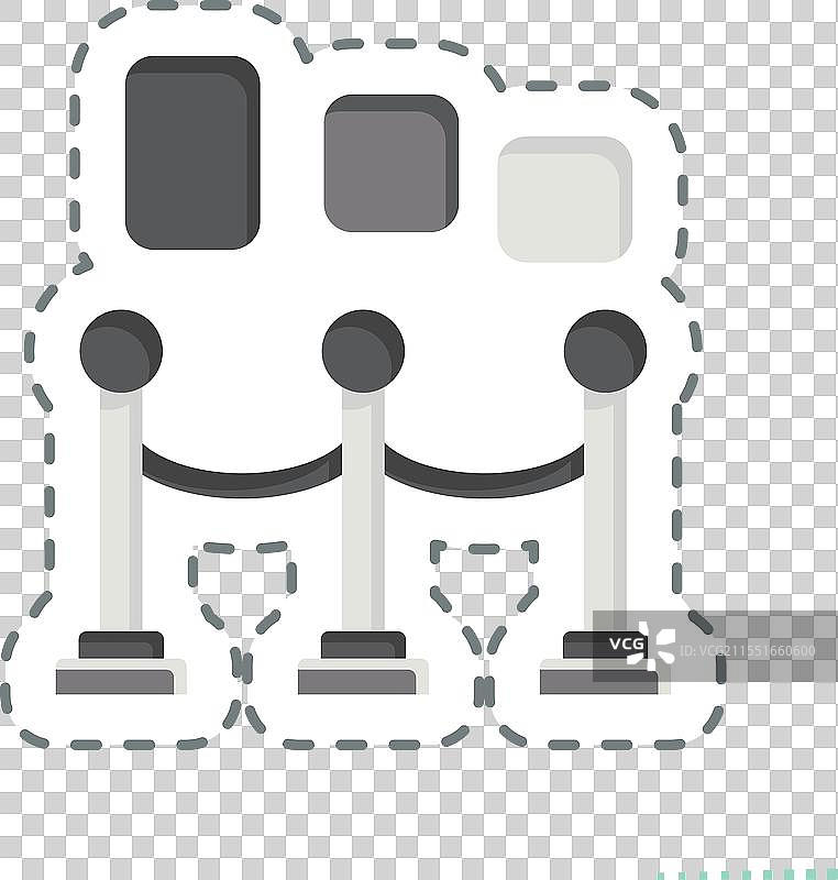 与娱乐相关的博物馆贴纸线条剪切图片素材