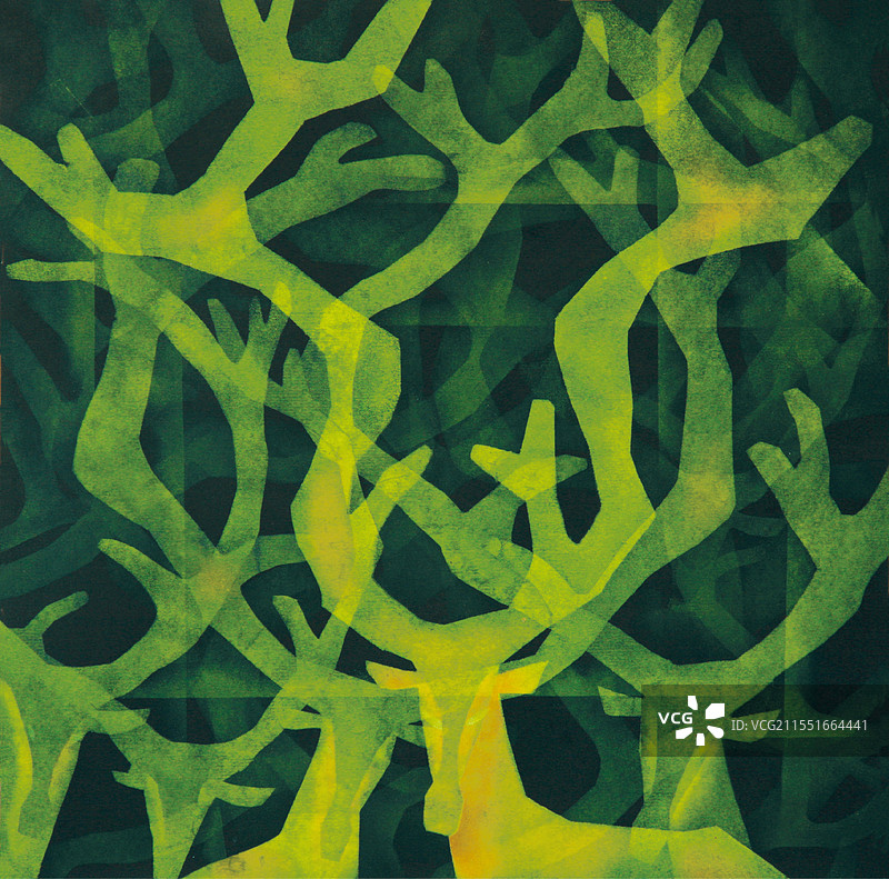 《森林印象》漏版图片素材