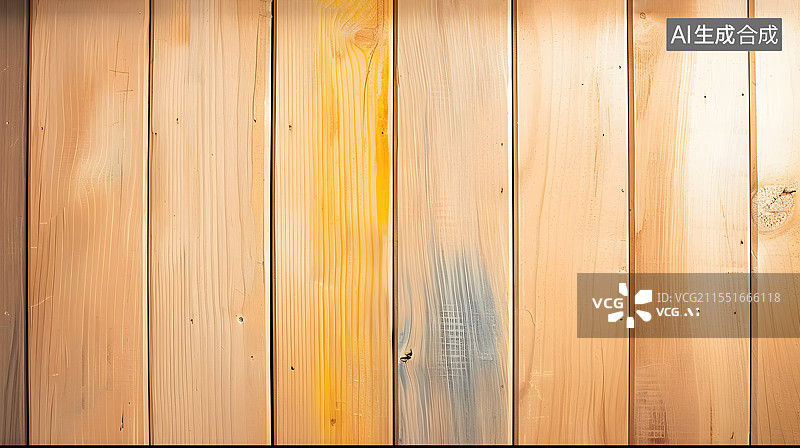 【AI数字艺术】黄色木板木质纹理背景深色旧木板纹俯视图图片素材