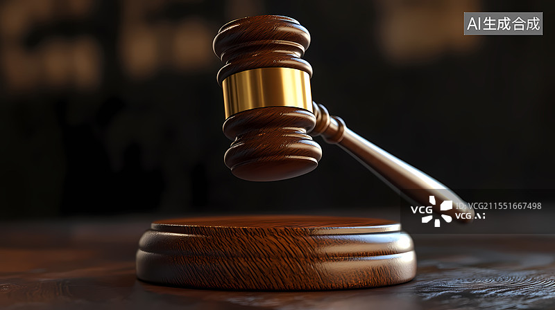 【AI数字艺术】庄严法槌彰显司法权威图片素材