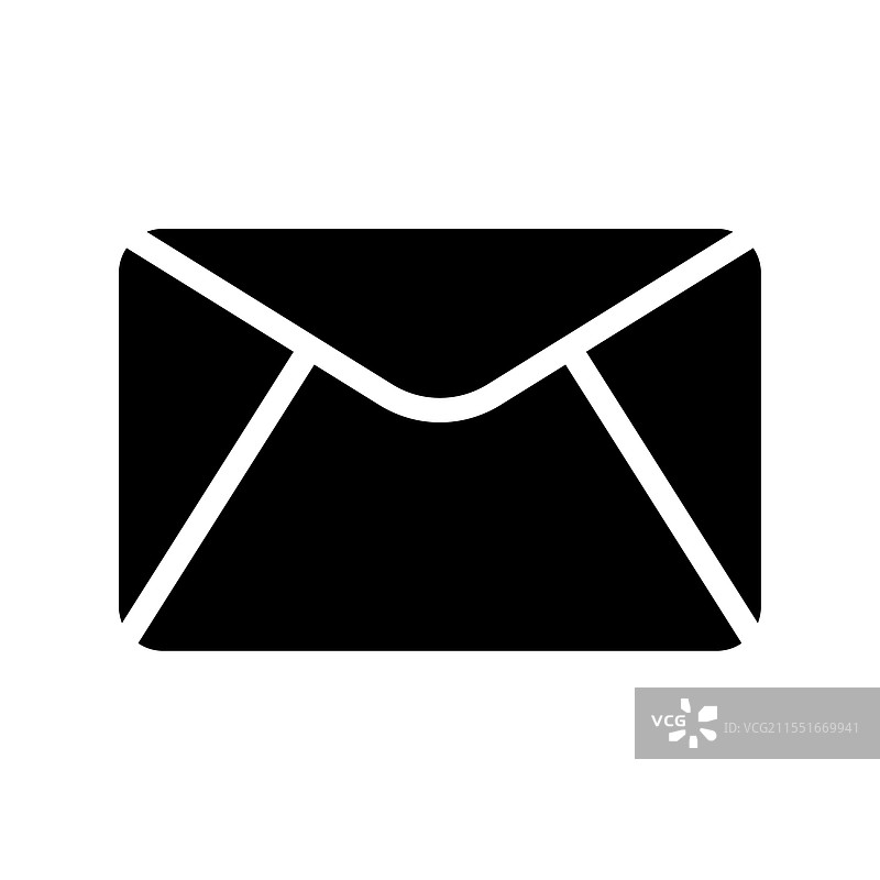 黑色电子邮件图标 邮件信封图标 电子邮件图片素材