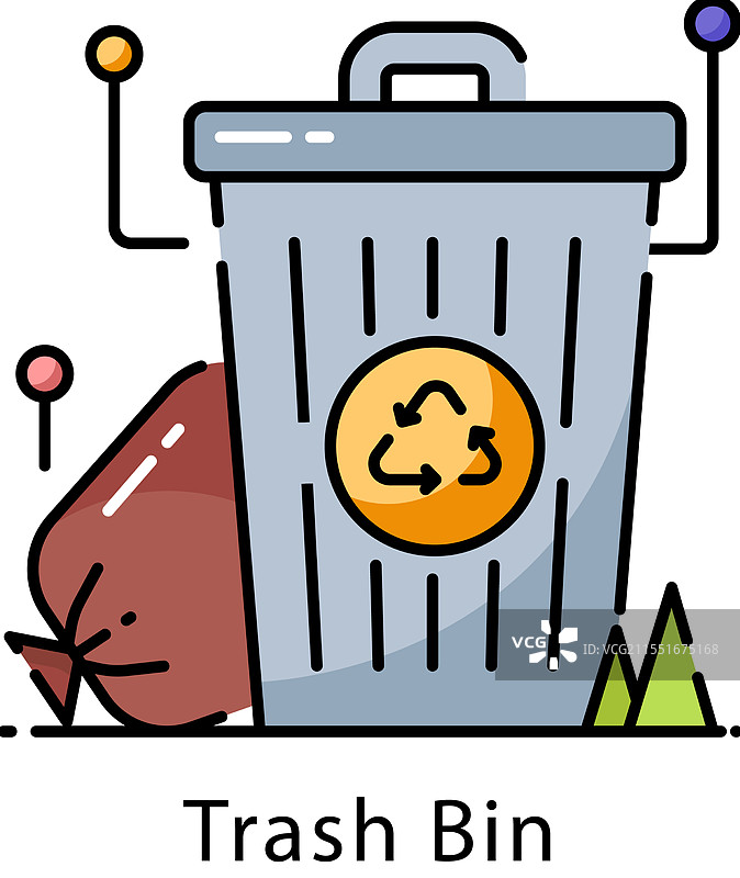垃圾桶满的图标图片素材