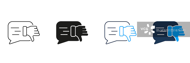 负面评价，糟糕的反馈线条和轮廓图片素材