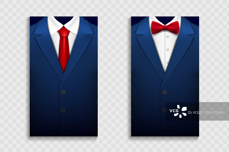 蓝色西装的商务邀请卡图片素材