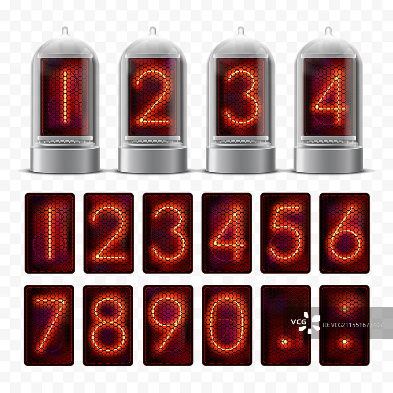 复古尼克斯管时钟图片素材