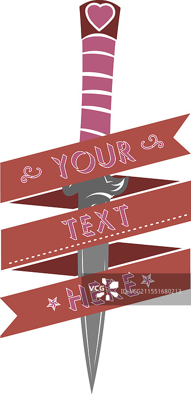 用于标志或口号的匕首和丝带图片素材