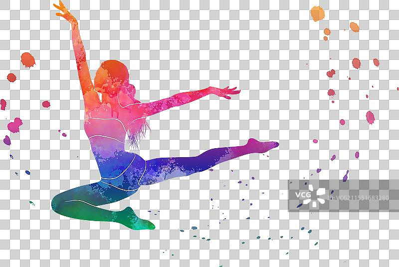 芭蕾舞者跳跃中的女孩舞蹈图片素材