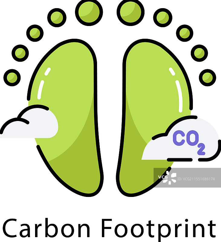 碳足迹填充图标图片素材