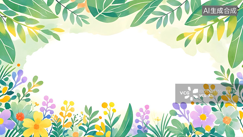 【AI数字艺术】水彩花卉背景图清新淡雅图片素材
