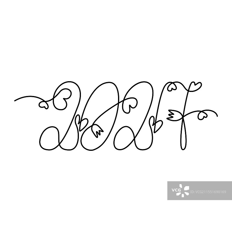 2027 手绘字母与装饰心形图片素材