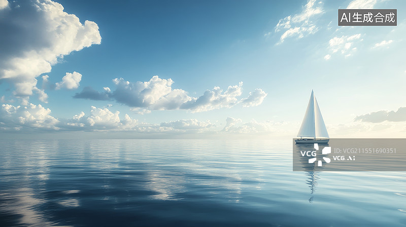 【AI数字艺术】一艘帆船在海面上图片素材
