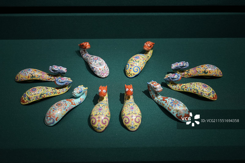 南京博物院特展：盛世华彩——清代康雍乾御窑瓷器高清文物摄影（珐琅彩/单色釉）图片素材