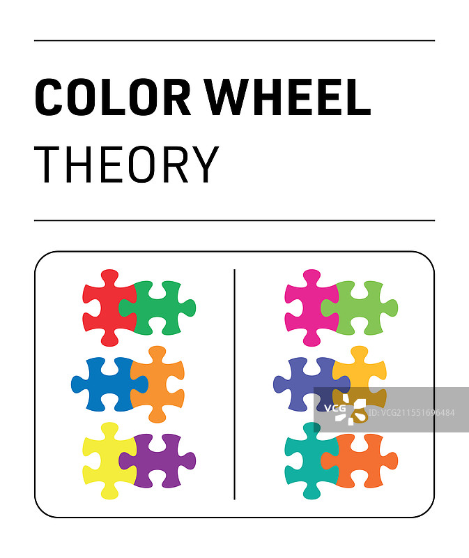 拼图色轮理论十二种颜色图片素材
