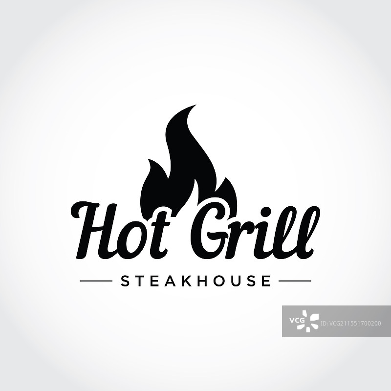 复古风格的烧烤热烤架排版logo模板图片素材